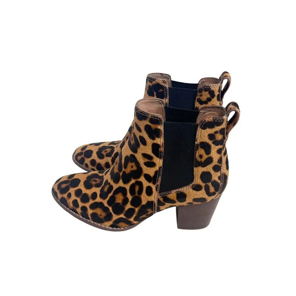 Madewell The Regan Leopard Calf Hair Ankle Pull On Boots Size 7 $178 - Picture 5 of 10